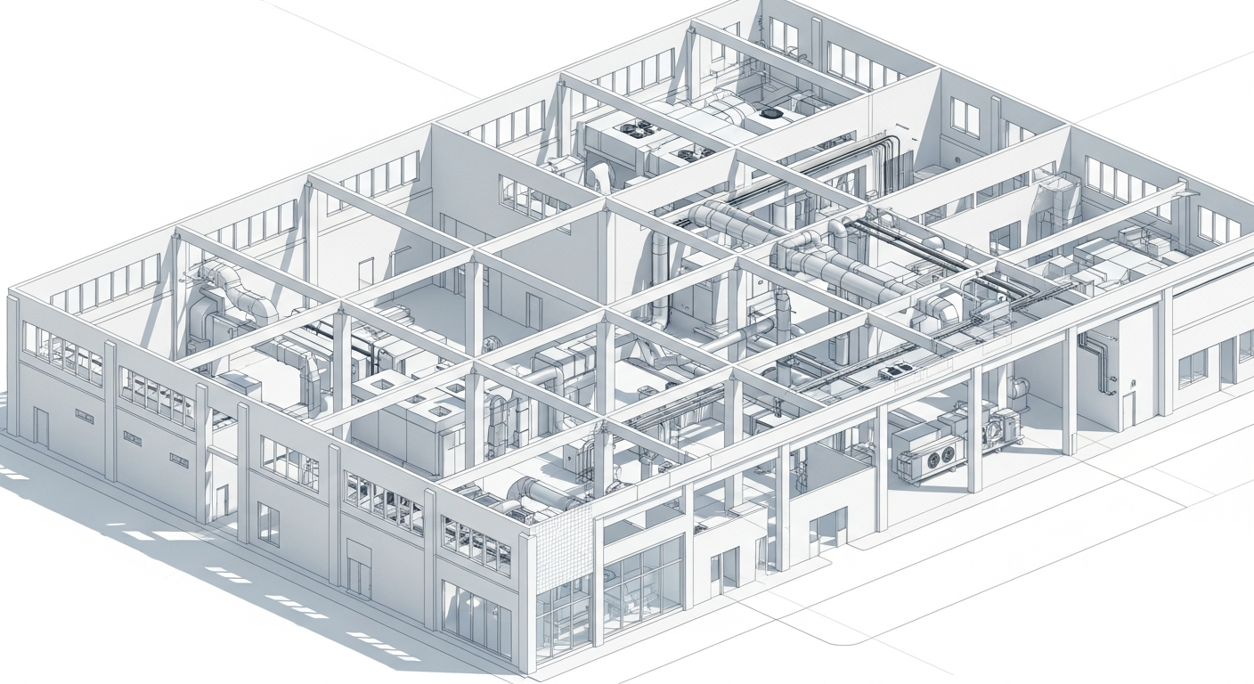 BIM-Modell einer Industriehalle